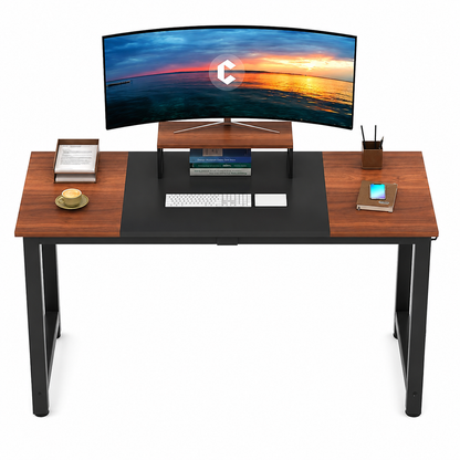 Computer Desk 55" with Splice Board Study Writing Table for Home Office, Modern Simple Style PC Desk