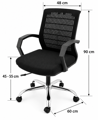 Professional Black Mesh Task Chair with Adjustable Height