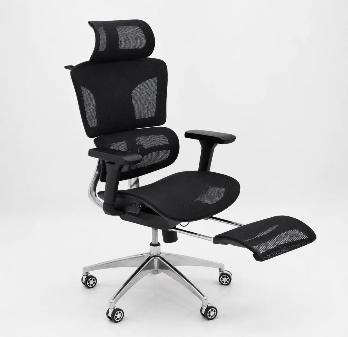 Modern Executive Mesh Office Chair with Adjustable Headrest & Footrest