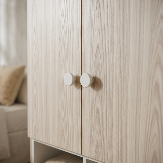 Home Box Vanilla 2-Door Wardrobe, Oak/White - W80 x D40 x H180 cm
