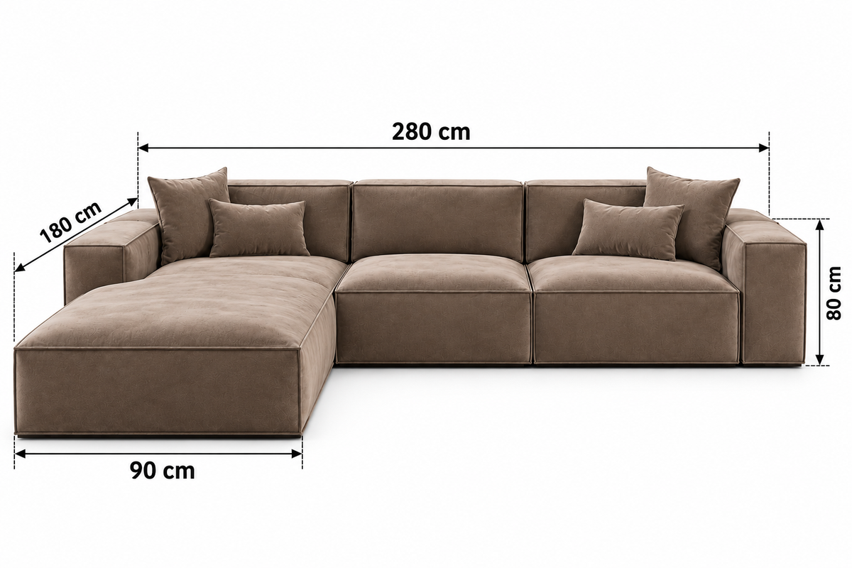 Modern L-Shaped Sectional Sofa with Chaise