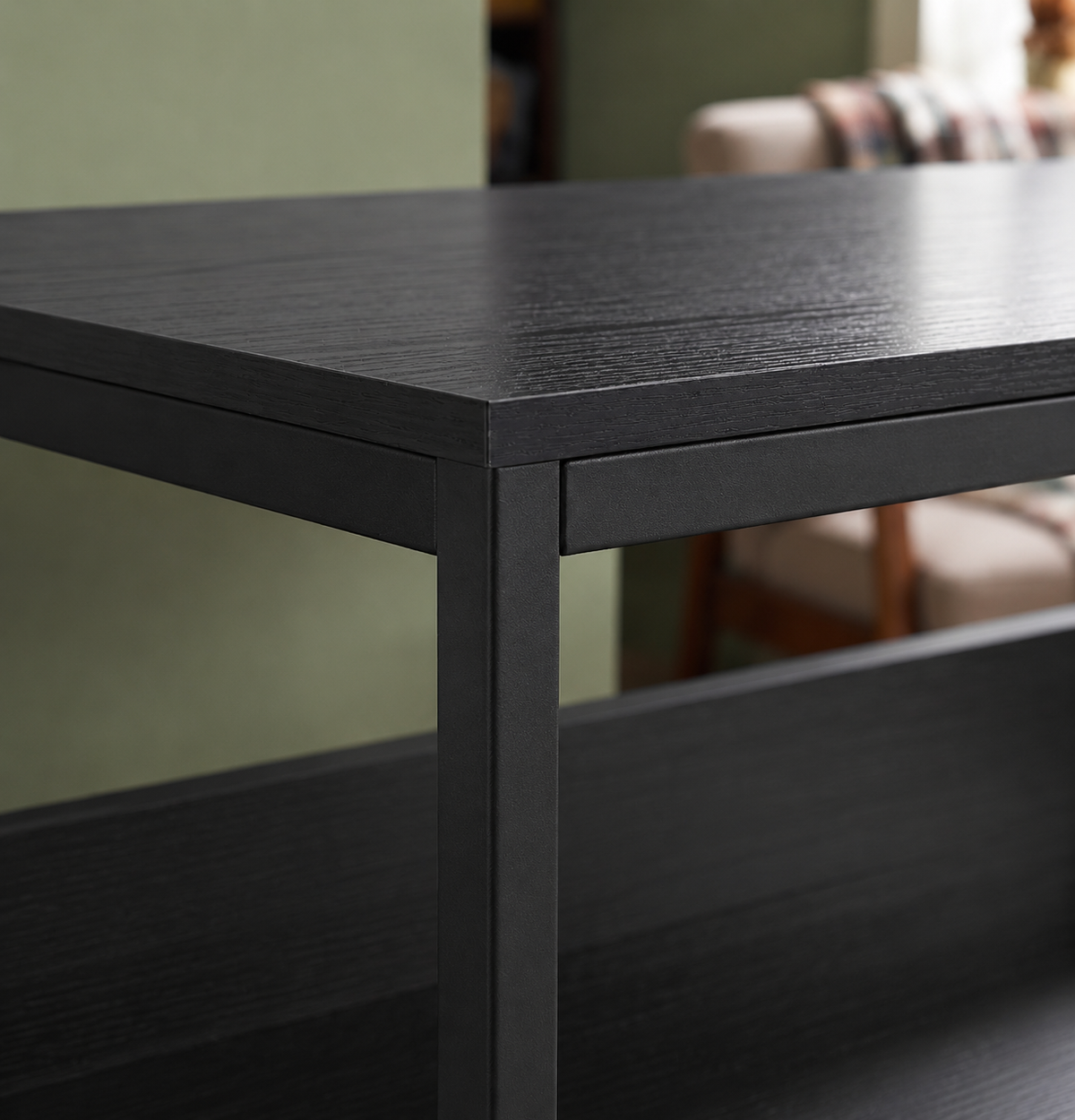 Modern Black Computer Desk with Storage