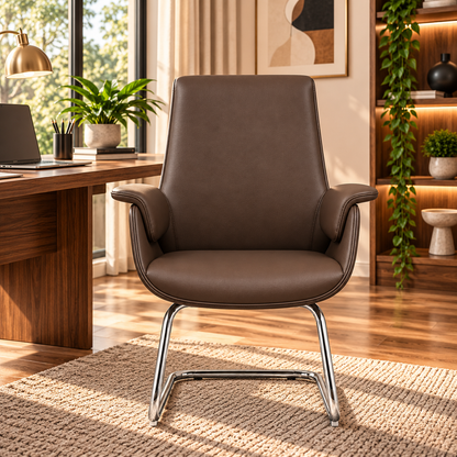 Modern High-Back Conference Chair with Padded Armrests