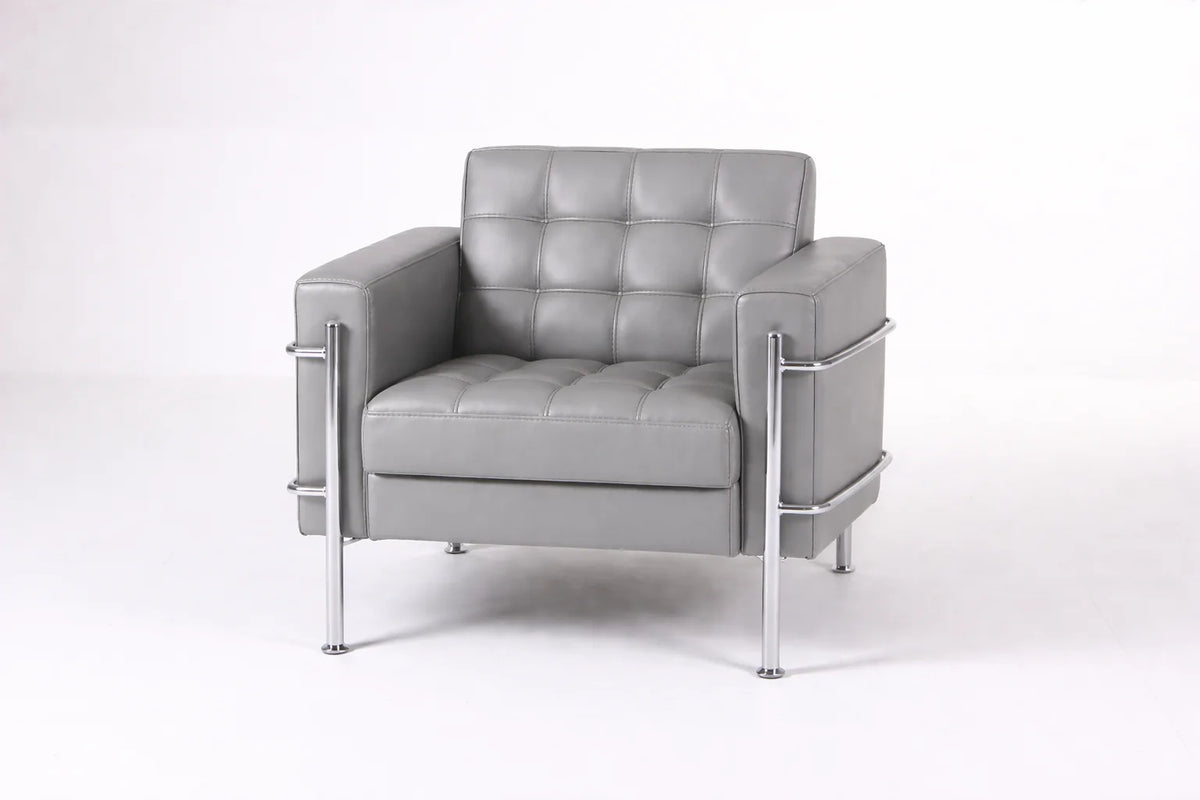 Modern Tufted Leather Armchair