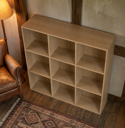 Vida Designs Durham Cube Bookcase Storage Organiser Living Room Bookshelf Home Office Furniture (9 Cube, Oak)
