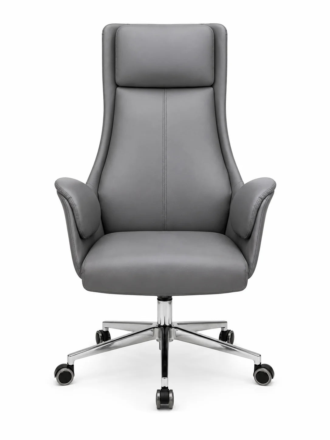 Contemporary High-Back Work Chair with Padded Headrest & Armrests