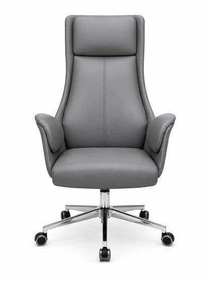 Contemporary High-Back Work Chair with Padded Headrest & Armrests