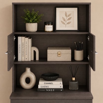 Bush Business Furniture Office 500 2 Drawer Lateral File Cabinet with Hutch, 36W, Storm Gray