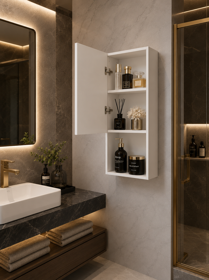 Bathroom wall Storage Unit, White