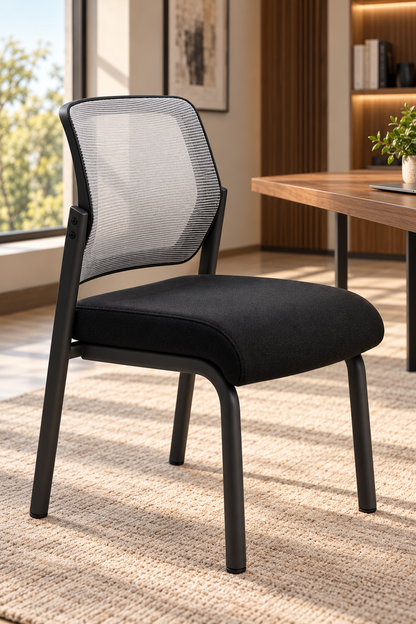 Modern Mesh Visitor Chair with Padded Seat