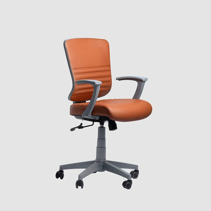 Modern Leather-Look Office Chair with Armrests