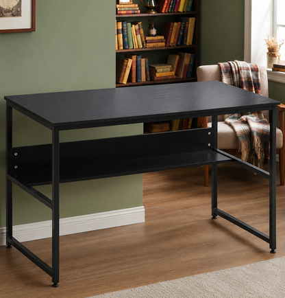 Modern Black Computer Desk with Storage
