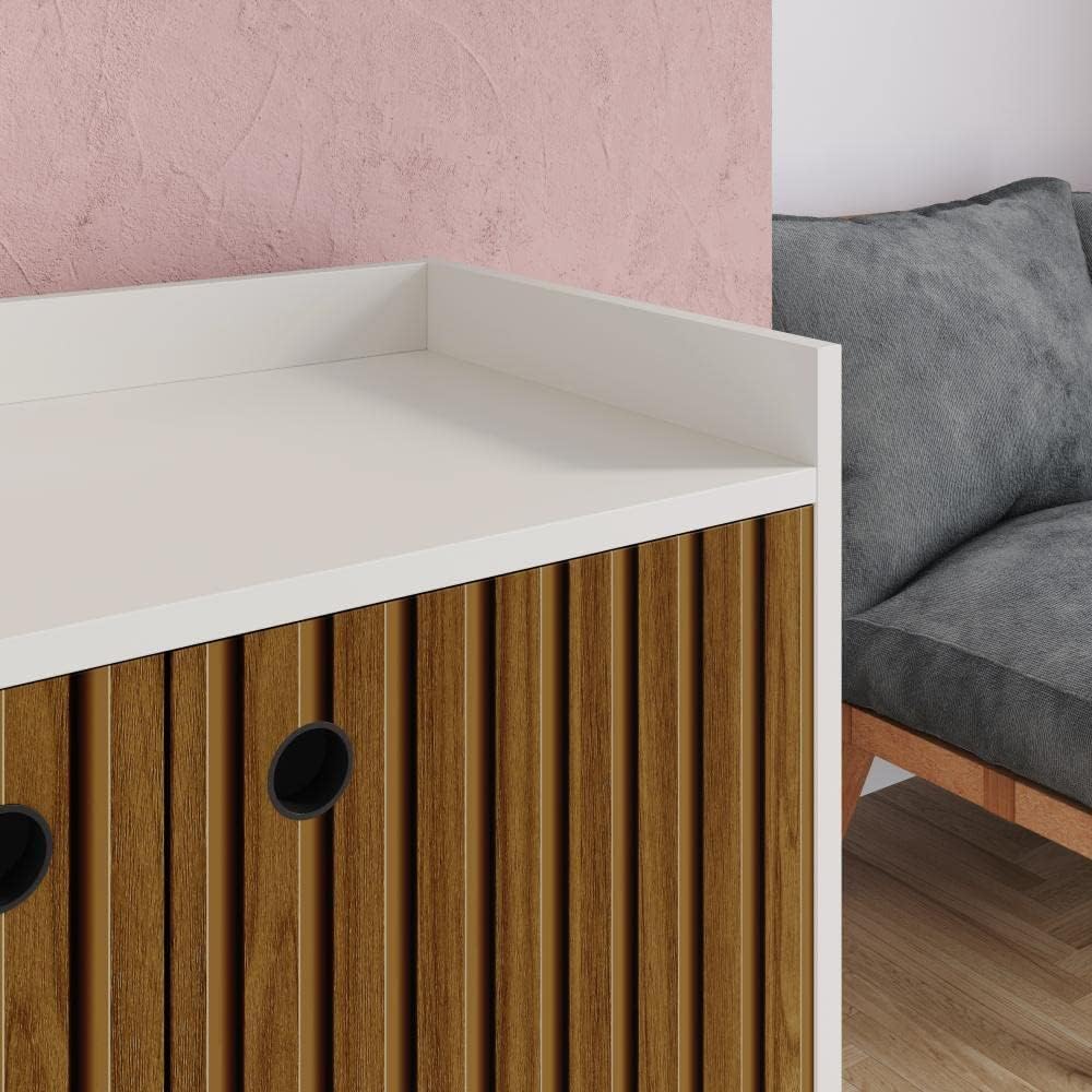 Lojas RPM Premier Wood 3-Door Buffet Dining Room/Counter Table (Off White/Ripped)