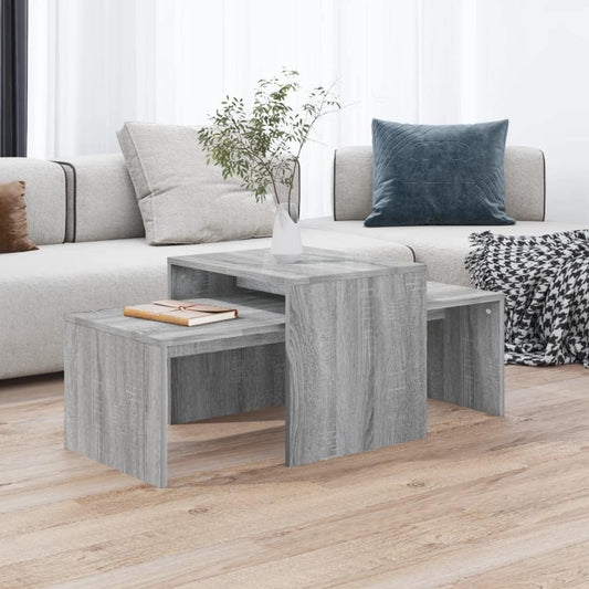 vidaXL Coffee Table Set Living Room Furniture Sofa Side Couch Centre Accent End Tea Telephone Modern Coffee Table Grey Sonoma Engineered Wood
