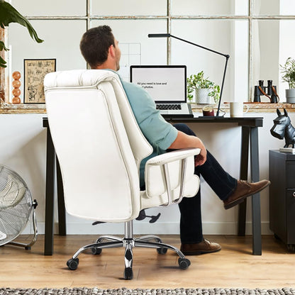 MARQUERO GROUP Premium Leather Heavy Duty Metal Office Chair (Med)