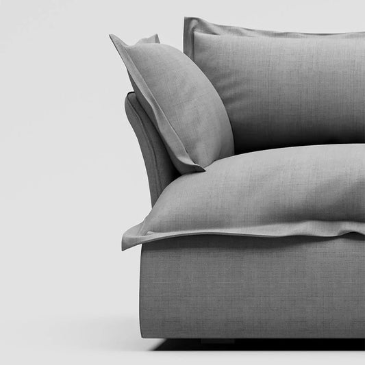 ariika Haven 2 Seater Sofa 205 x 100 H:80 cm - Grey, 100% Polyester Linen Texture Soft Feel, Latex & down alternative filling.
