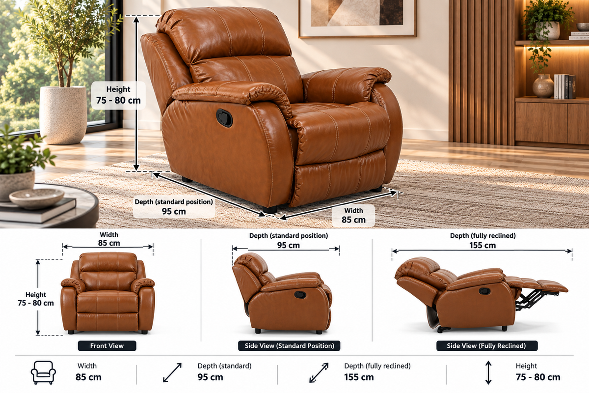 Modern Power Recliner Armchair with Plush Cushions