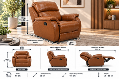Modern Power Recliner Armchair with Plush Cushions
