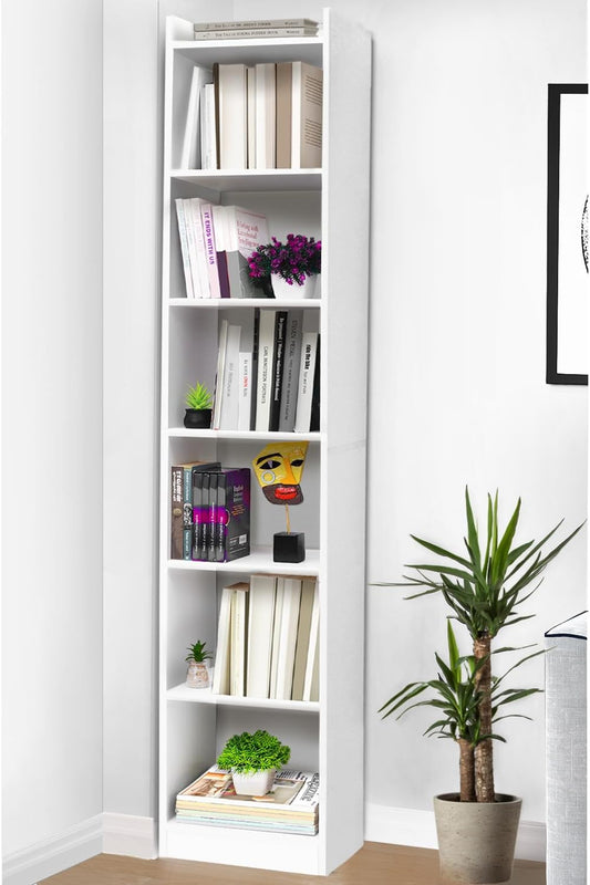 ABOUT SPACE Book Shelf for Home - 6 Tier Cube Book Shelves, Engineered Wood Book Rack for Study Room, Book Organizer Stand for Library, Bedroom, Living Room, Office (L 33 x B 24 x H 178.5cm -Walnut)