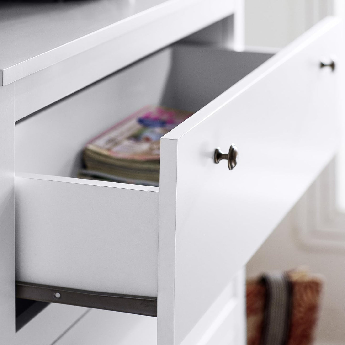 FurniFlex Wardrobe Dresser Sideboard, 92 cm x 98 cm x 110 cm Size, White