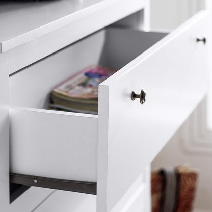 FurniFlex Wardrobe Dresser Sideboard, 92 cm x 98 cm x 110 cm Size, White