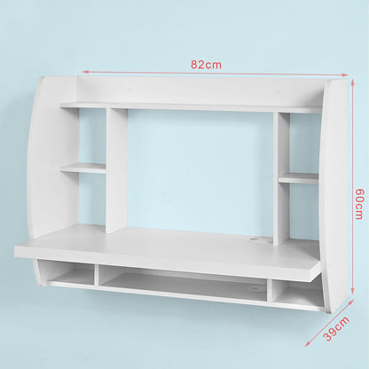 Woodx White Home Office Table Desk Workstation Computer Desk with Storage Shelves, Trestle Desk