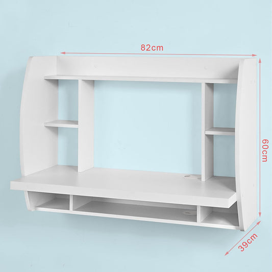 Woodx White Home Office Table Desk Workstation Computer Desk with Storage Shelves, Trestle Desk