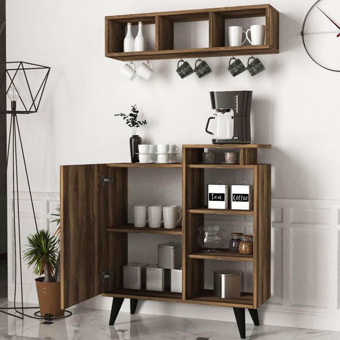 Coffee Corner; coffee Cabinet with Storage; Modern Sideboard Buffet Storage; Cabinet with drawer; home bar, cup holder;