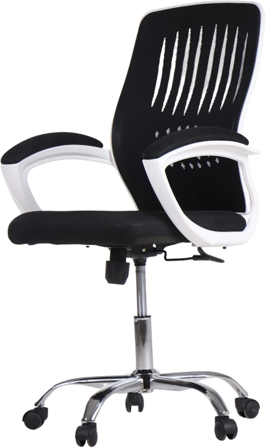 Meeting Room Office Chair with White Body and Metal Star - Dream Desk (Black)