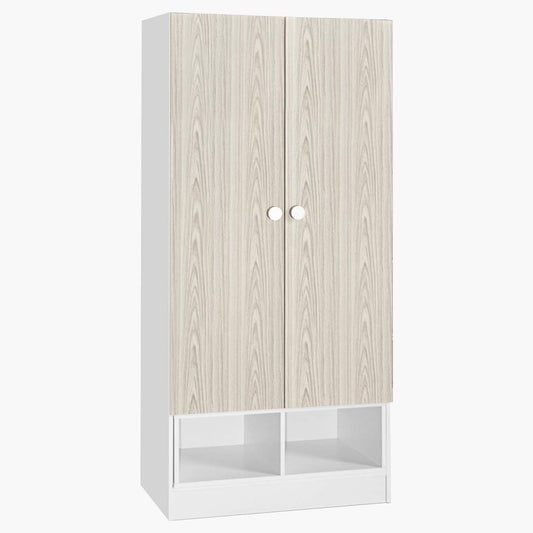 Home Box Vanilla 2-Door Wardrobe, Oak/White - W80 x D40 x H180 cm