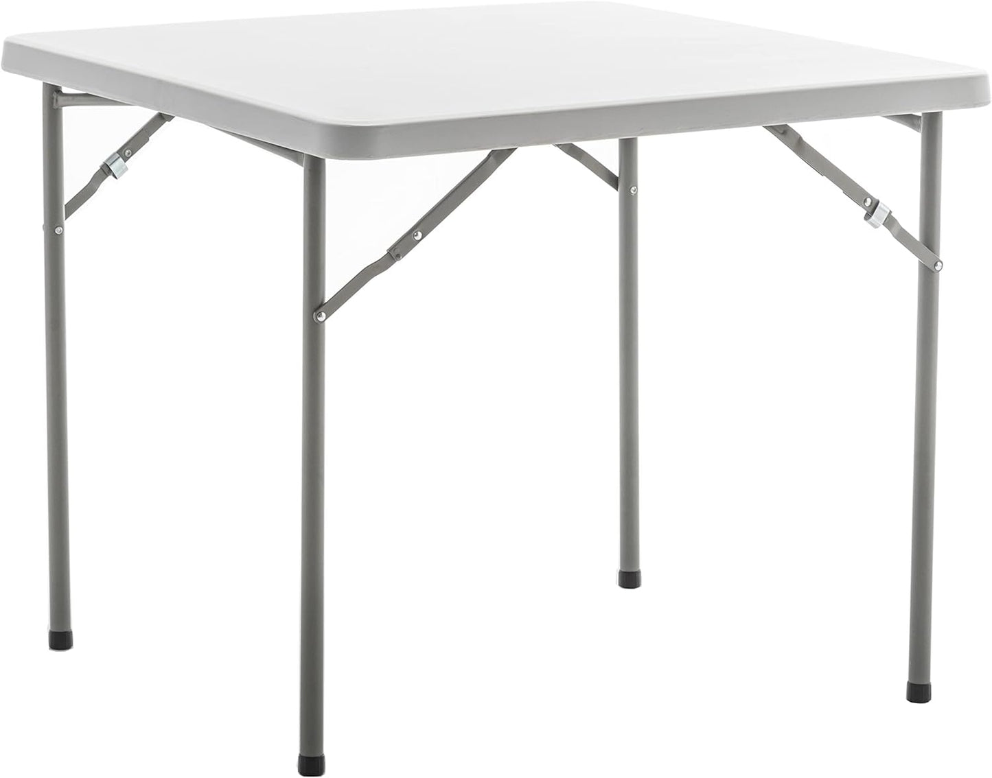 BTEXPERT 3-FT Square White Granite Plastic Folding Table Portable for Card Board Games Nights Gatherings Party Home Indoor Outdoor Lightweight Set of 2