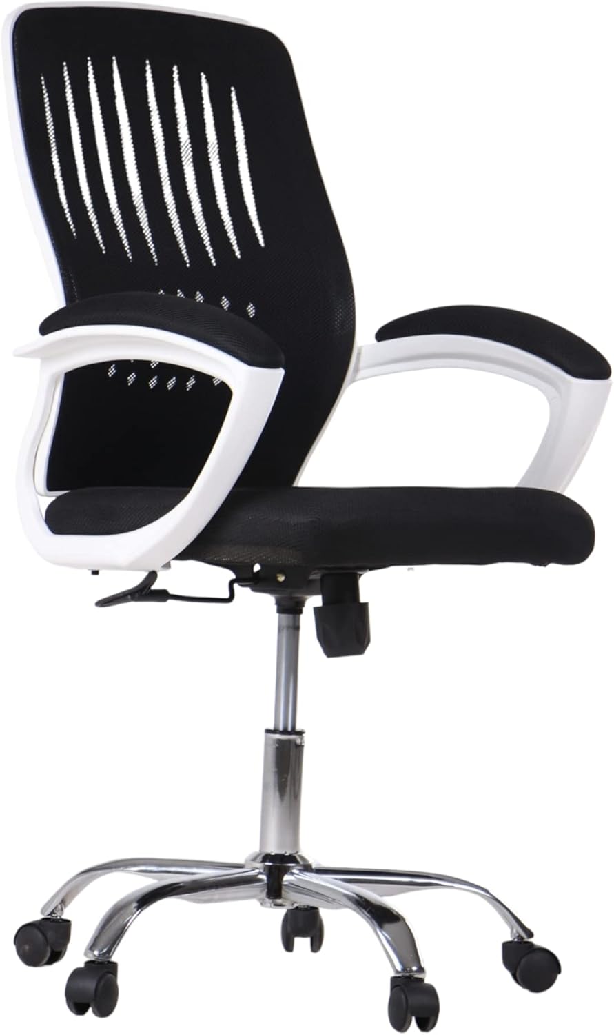 Meeting Room Office Chair with White Body and Metal Star - Dream Desk (Black)