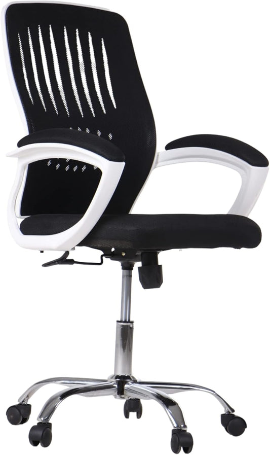 Meeting Room Office Chair with White Body and Metal Star - Dream Desk (Black)