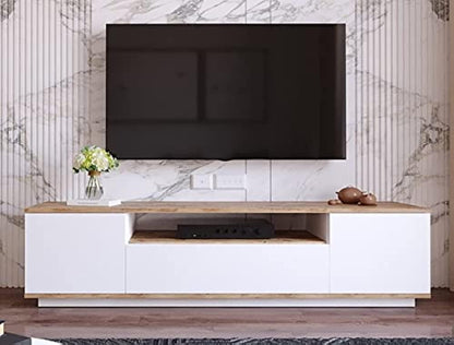 Ifurniture Multi TV Unit Table (White and Beige, 2725618472824)
