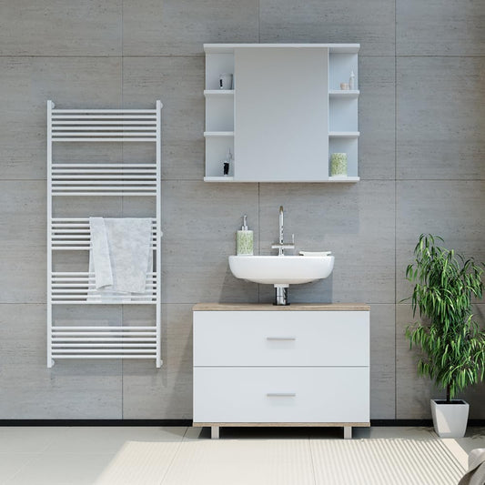 VICCO Ilias Vanity Unit for Bathroom Drawer (Sonoma White)