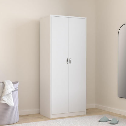 FurniFlex 6-Shelves MDF Wood Wardrobe Cabinet, 74 cm x 180 cm Size, White