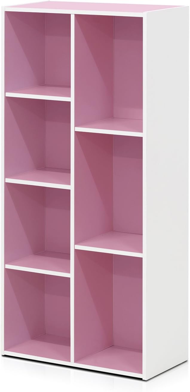Furinno Luder Shelf Bookcase with 1 Door Storage Cabinet, White