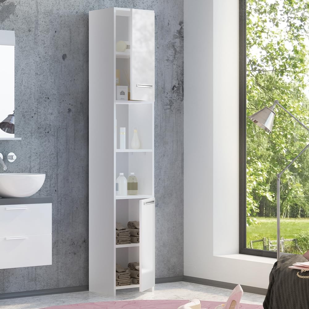 VICCO Kiko Bathroom Cabinet Vanity Unit Tall Cabinet Bathroom Furniture Cabinet Midi Cabinet Bathroom Shelf