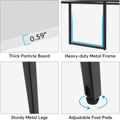 Tribesigns 8FT Conference Table, 94.48L x 47.21W x 29.52H Inches Boat Shaped Meeting Table with Rectangle Grommet, Modern Seminar Table for Office Meeting Conference Room (White & Black, 8ft)