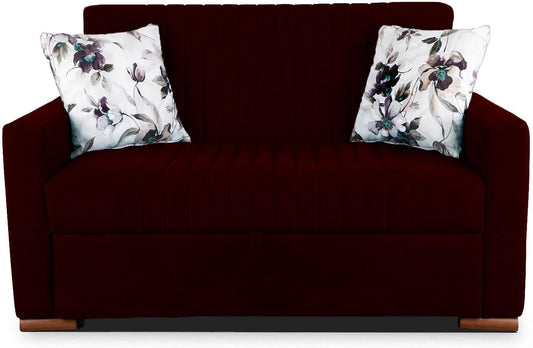 Aldora imza tow seater sofa bed_dark red