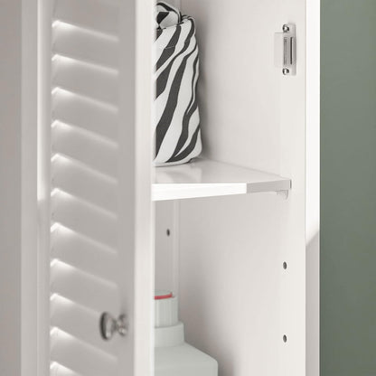 SoBuy FRG236-W,Tall Bathroom Cabinet,Storage Unit with 2 Shutter Doors and 1 Drawer, H170cm