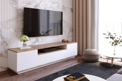 Ifurniture Multi TV Unit Table (White and Beige, 2725618472824)
