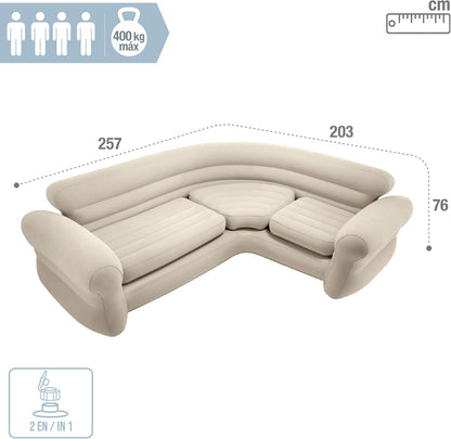 Intex | Corner Couch Sofa | Modern | L-Shape | 68575NP | ?257 * 203 * 76 cm | Ivory