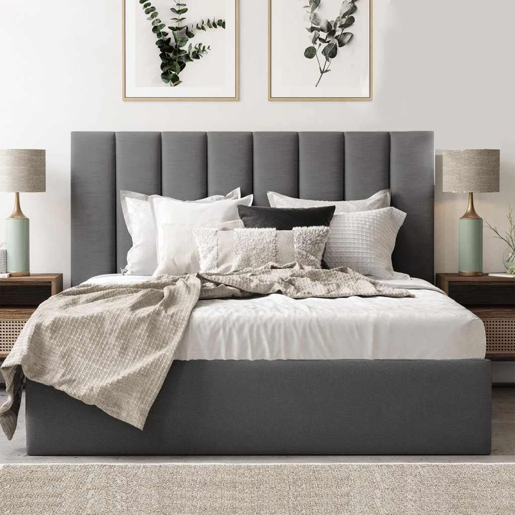 Golden Life Bed 120 x 200 cm Slats Design, Gray