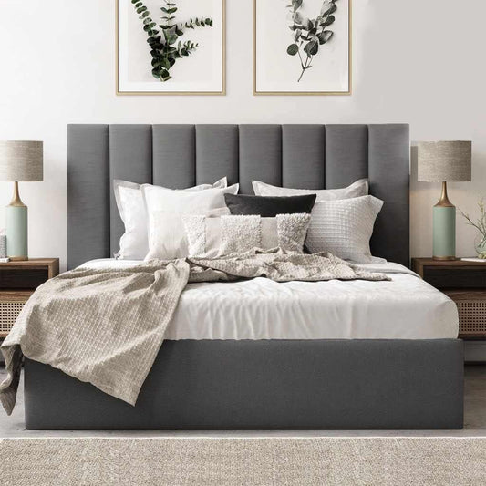 Golden Life Bed 120 x 200 cm Slats Design, Gray