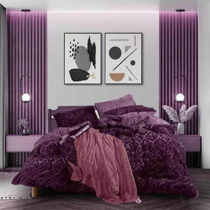 Family Bed - Family Bed Spanish Fur Comforter 3Pcs 220x240cm 655