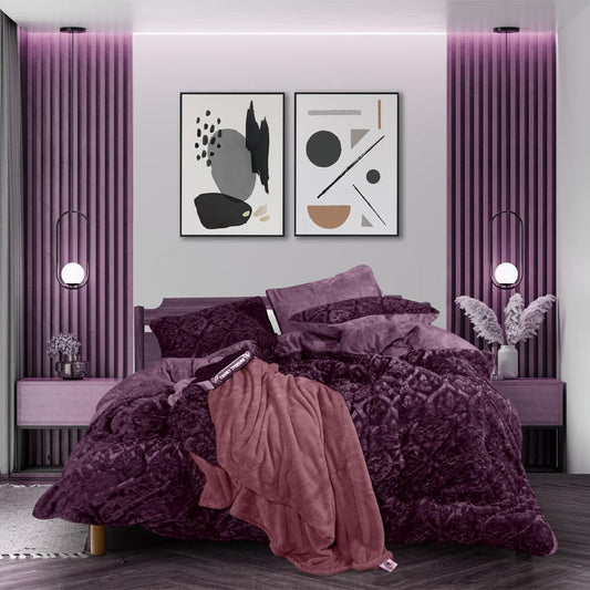 Family Bed - Family Bed Spanish Fur Comforter 3Pcs 220x240cm 655