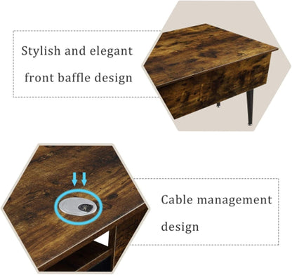YT L Shaped Home Office Desk, Metal and Wood Rustic Corner Desk, Industrial Writing Workstation Table for Home Office Study, Computer Desk with Storage Shelves, Easy Assembly