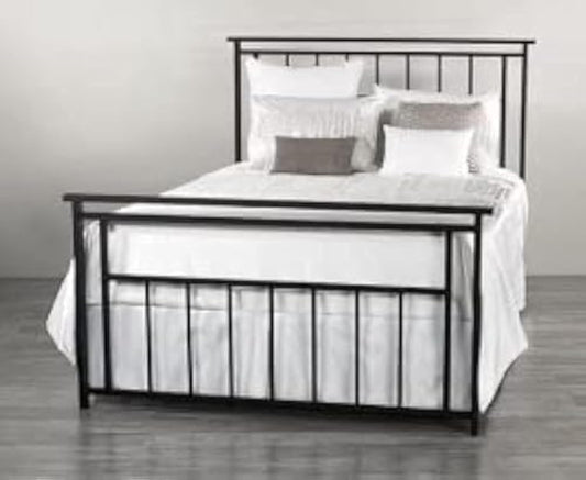 Generic Black Iron Bed, 110cm L x 150cm W x 20cm H, 20kg, Adult, English Style, Metal Bed Frame, Headboard Included, Iron Bed