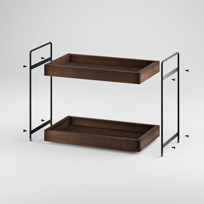 Standregal, Abnehmbar Badezimmer Arbeitsplatte mit 2 Etagen Moderne Unterschrankregal Praktischer KÃ¼chen GewÃ¼rzregal aus Holz fÃ¼r aufbewahrung Organizer Vanity Tray Kosmetik Make-up Lagerung